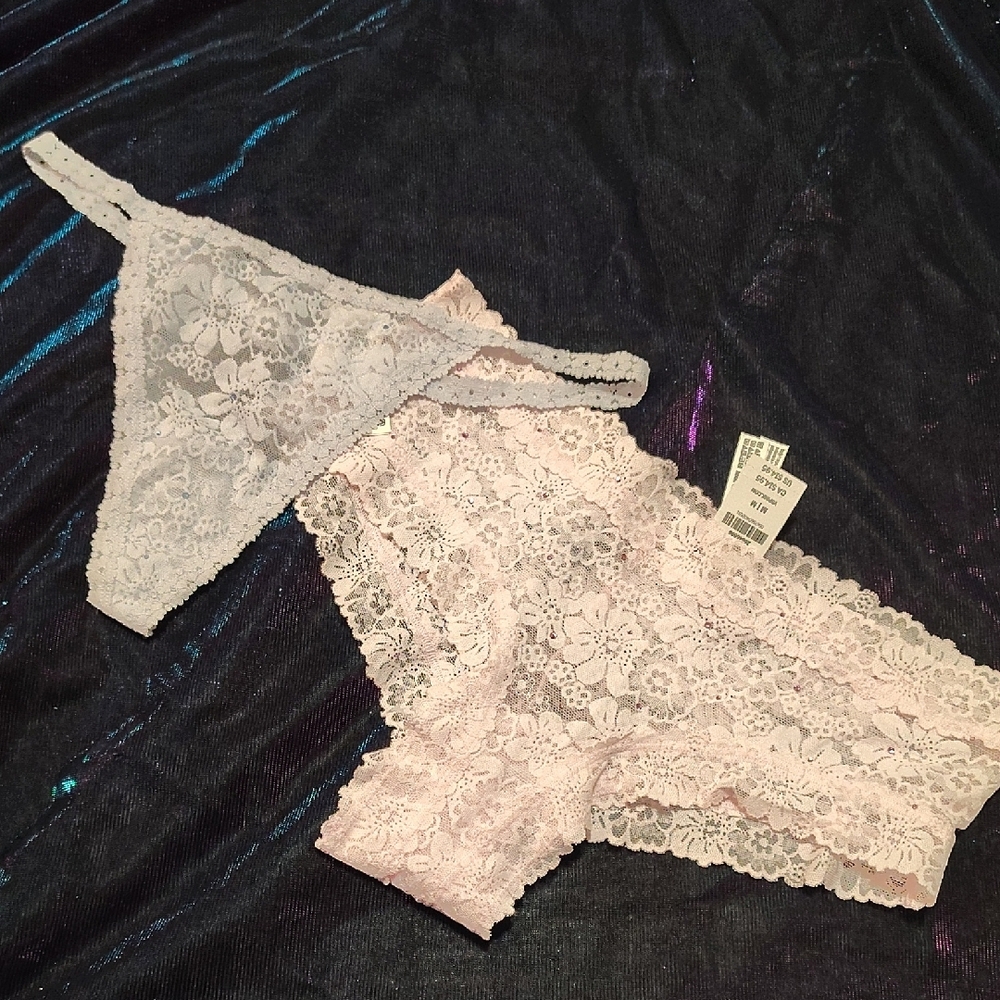 Lace Intimates Set - Pink and Lavender